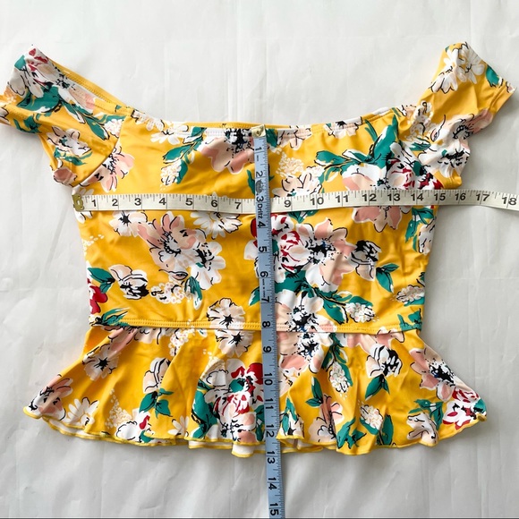 Yellow Falbala Bikini Set High Waisted Tankini Swimsuit L - Picture 4 of 6